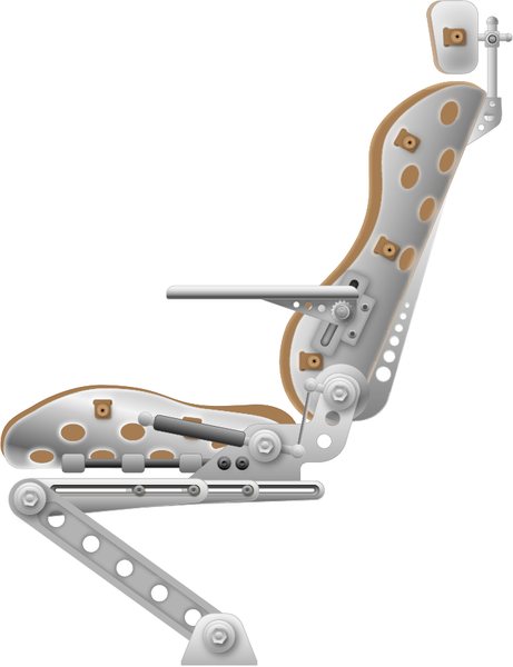 O-3A-100 aircraft seat mechanism illustration by Colorado Graphic Design