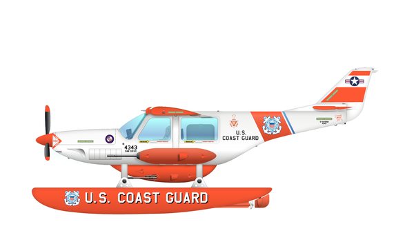U.S. Coast Guard O-3A-100 floatplane livery design by Colorado Graphic Design